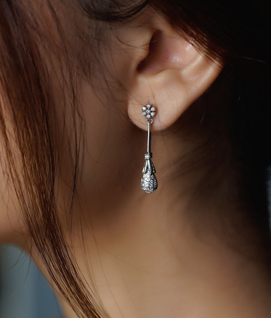 18K South Indian 7 Stone Diamond Studs Earrings Set Online